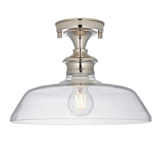 Barford Ceiling Light - Nickel & Clear