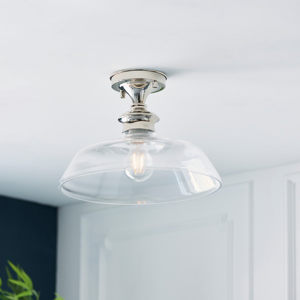 Barford Ceiling Light - Nickel & Clear