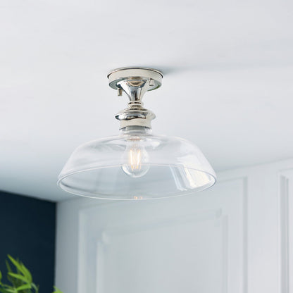 Barford Ceiling Light - Nickel & Clear