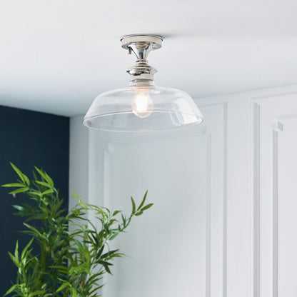 Barford Ceiling Light - Nickel & Clear