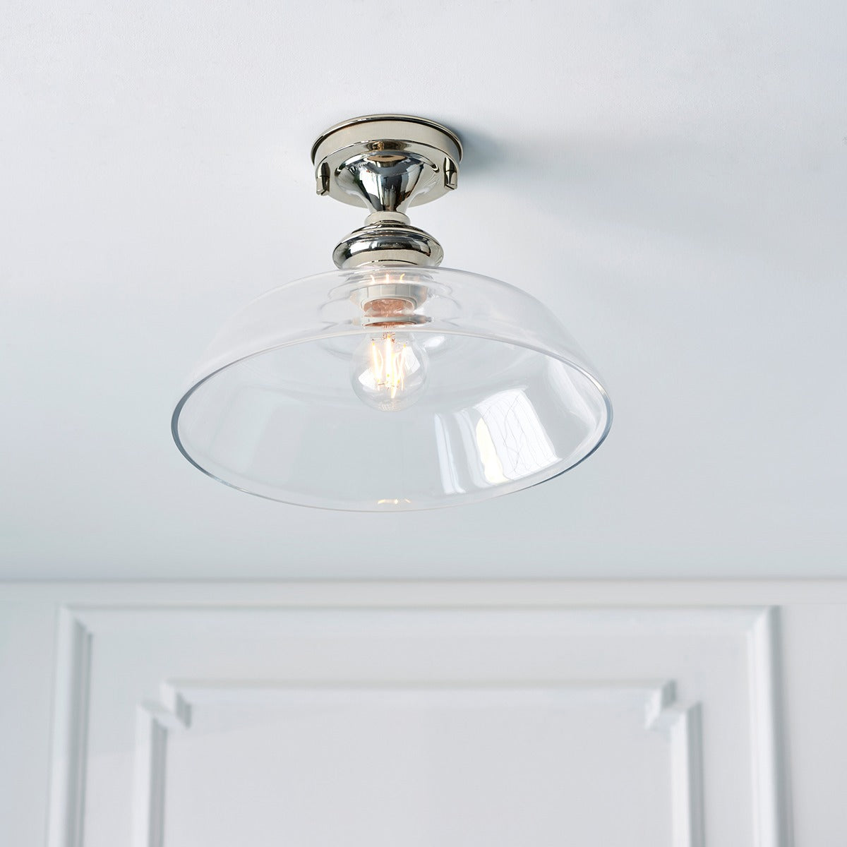 Barford Ceiling Light - Nickel & Clear