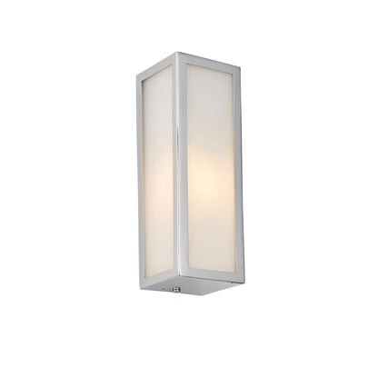 Newham Bathroom Frosted Wall Light - Chrome