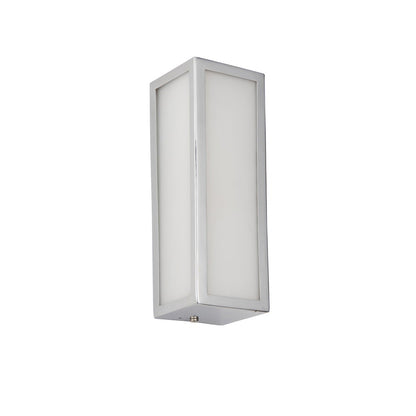 Newham Bathroom Frosted Wall Light - Chrome