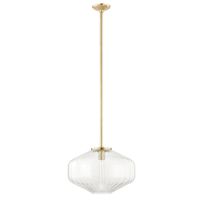 Bennett 1 Light Pendant Light - Aged Brass