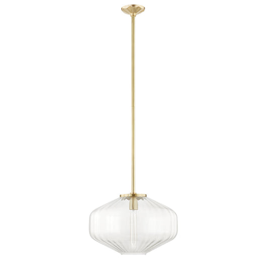 Bennett 1 Light Pendant Light - Aged Brass