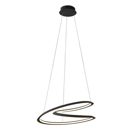 Staten Hanging Curved Pendant Light - Black