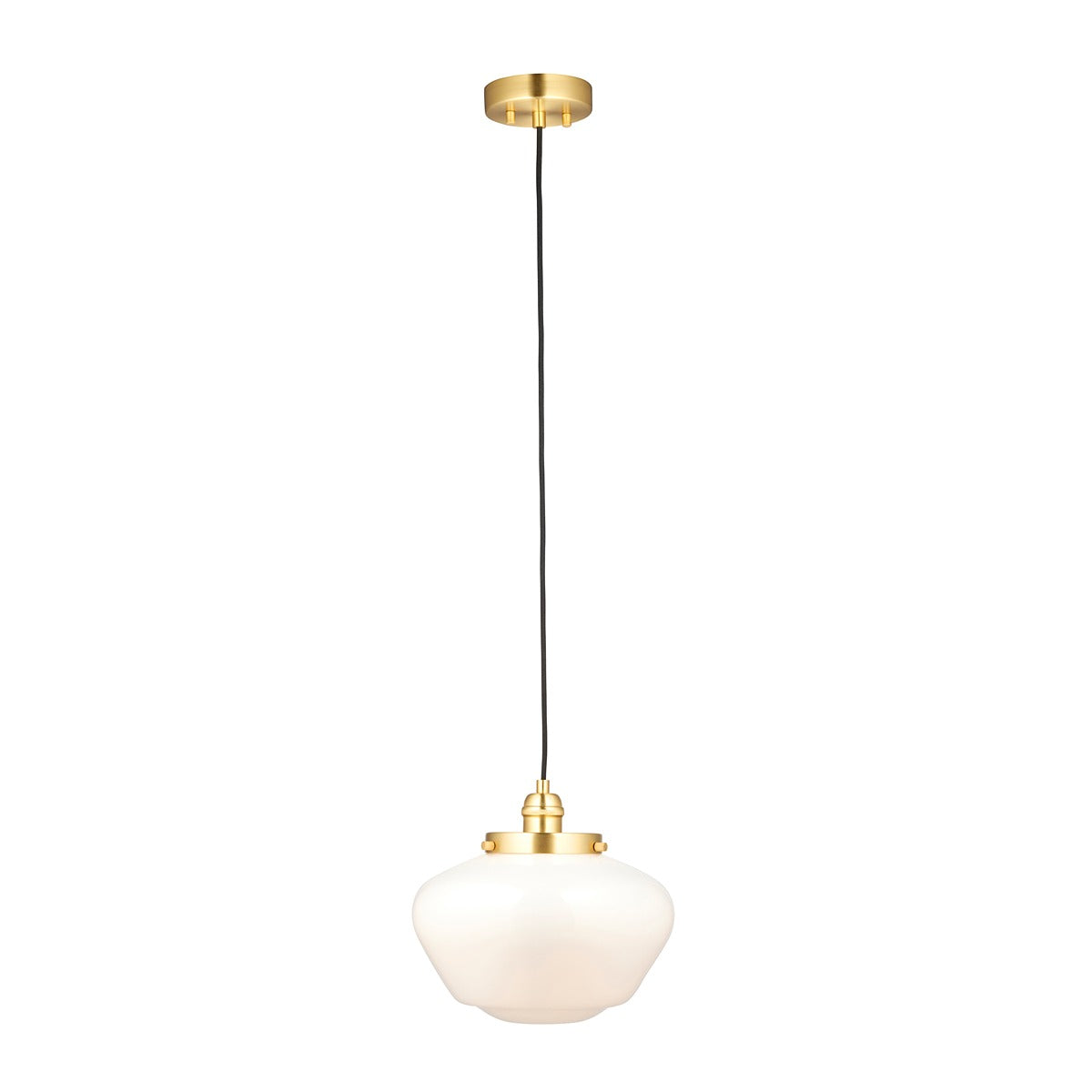 Chelsey 1 Light Pendant Light - Brass & Opal Glass