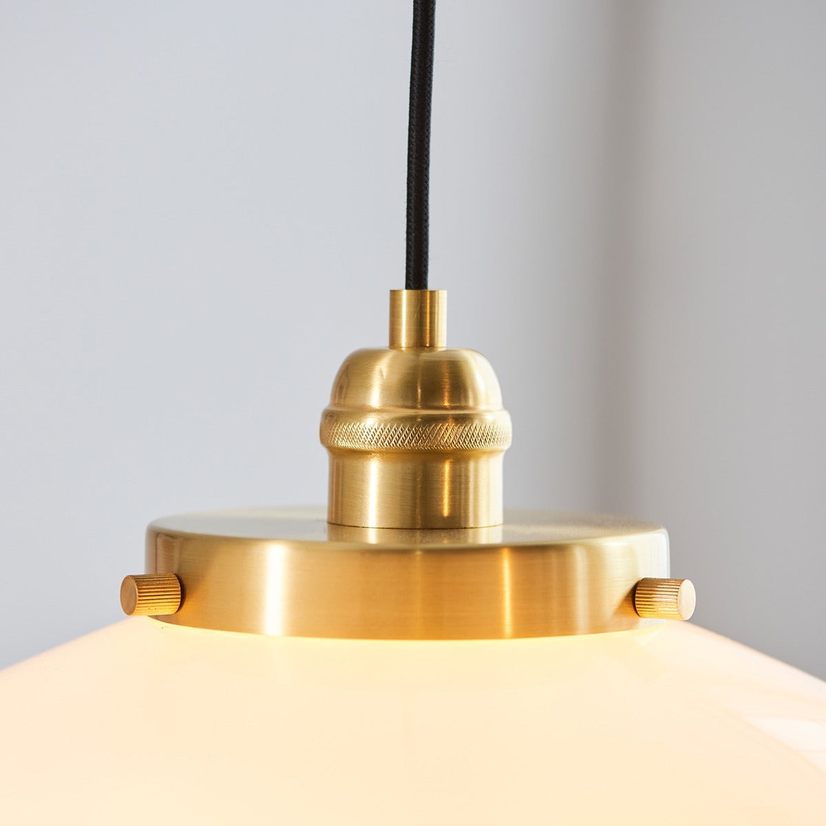 Chelsey 1 Light Pendant Light - Brass & Opal Glass