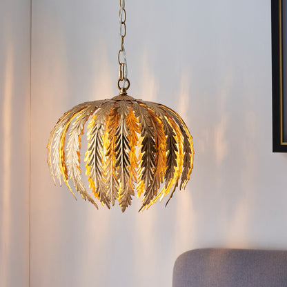 Delphine Leaf Pendant Light - Gold