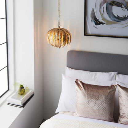 Delphine Leaf Pendant Light - Gold
