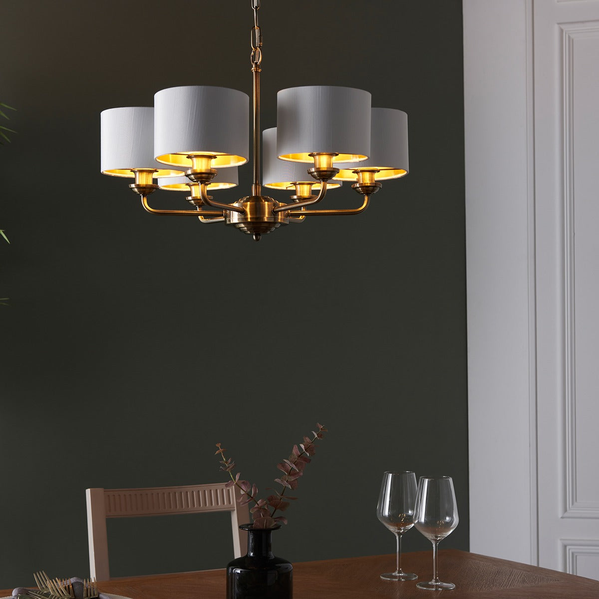 Highclere 6 Multi Pendant - Antique Brass