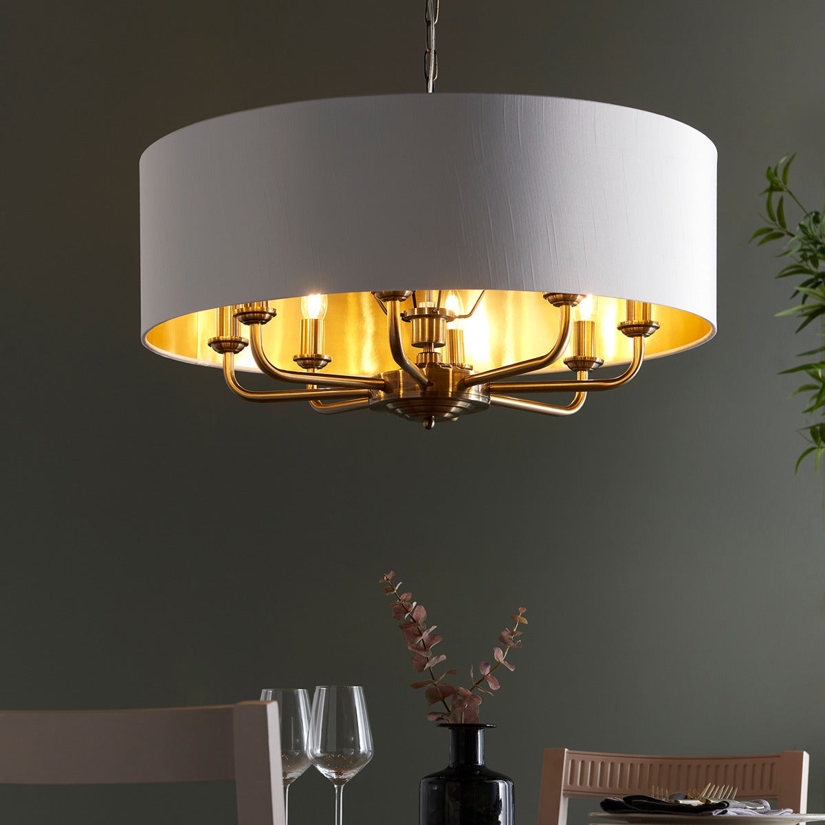 Highclere 8 Pendant Light - Antique Brass