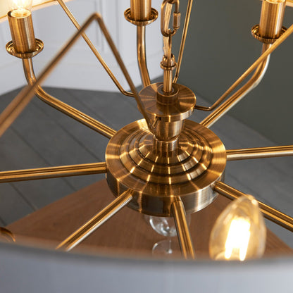Highclere 8 Pendant Light - Antique Brass