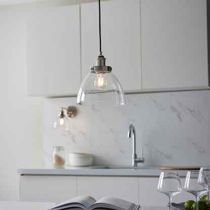 Hendon 1 Light Pendant Light - Bright Nickel