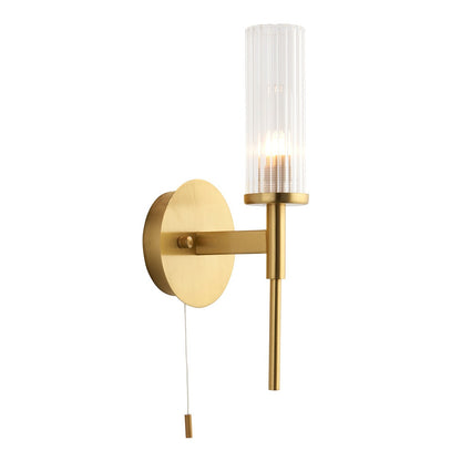 Talo Glass Bathroom Wall Light - Brass
