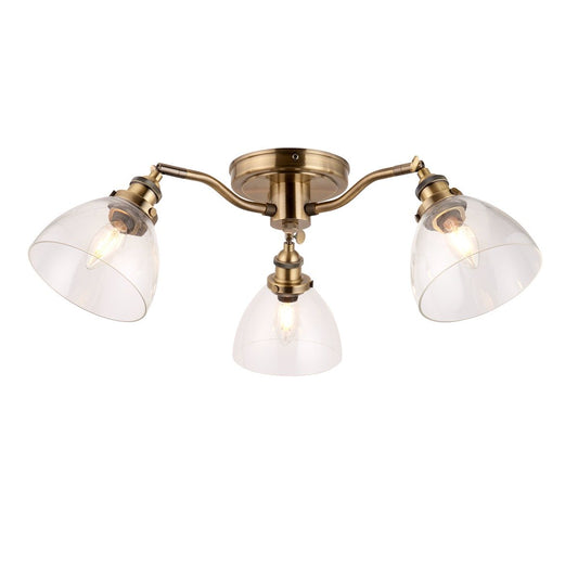 Hansen 3 Ceiling Light - Antique Brass