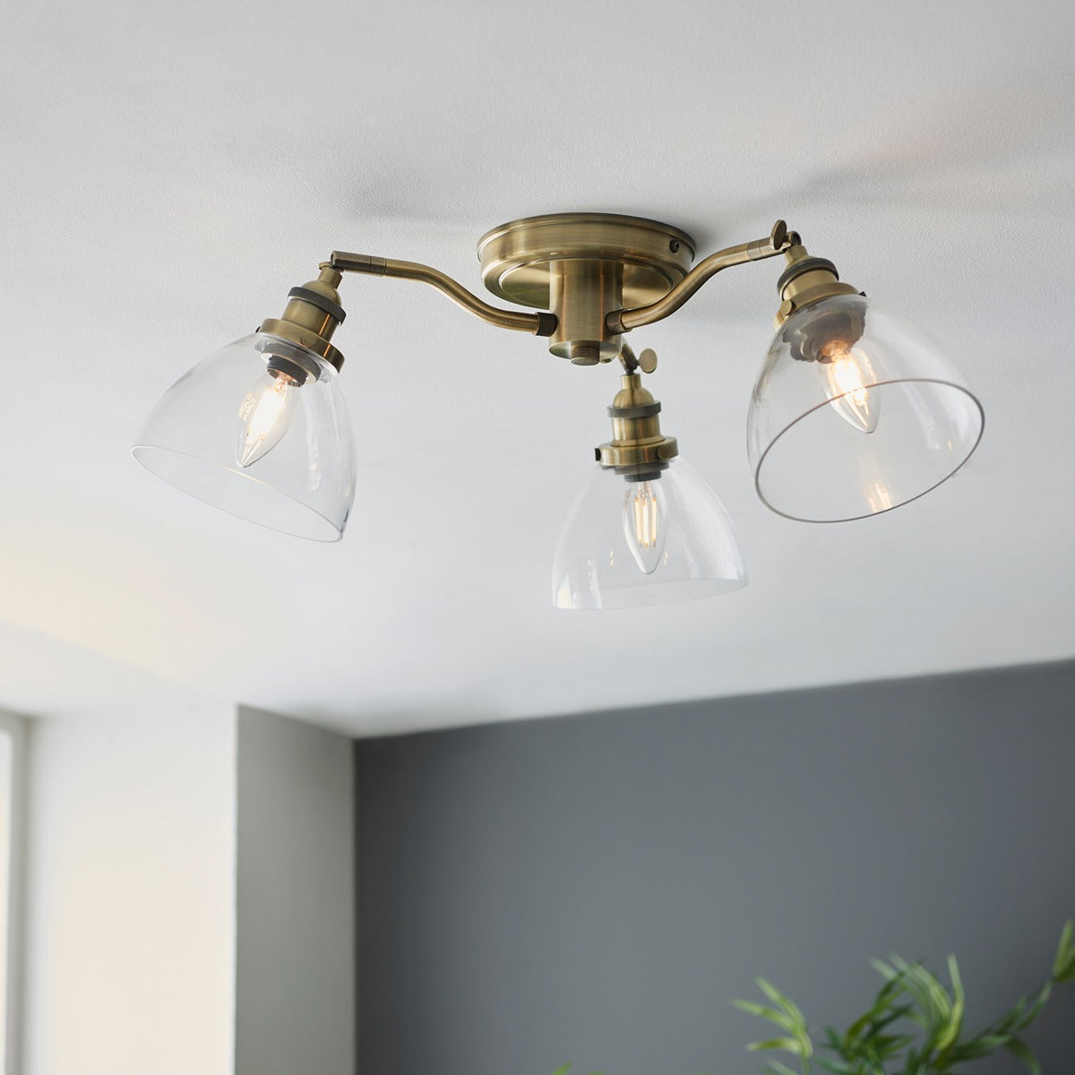 Hansen 3 Ceiling Light - Antique Brass