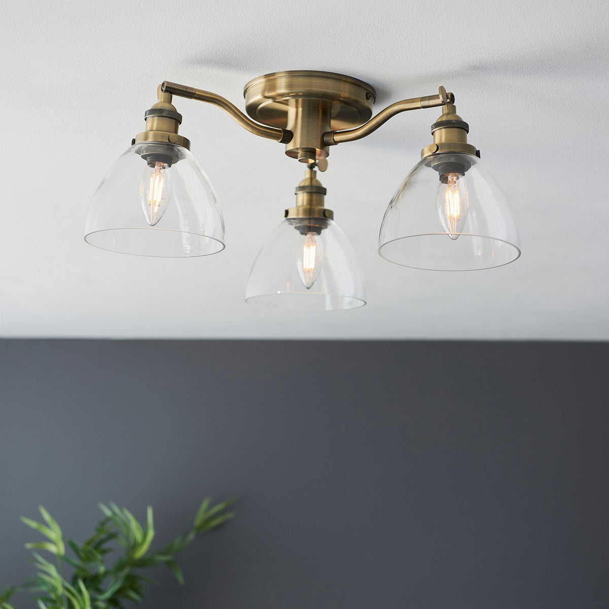 Hansen 3 Ceiling Light - Antique Brass
