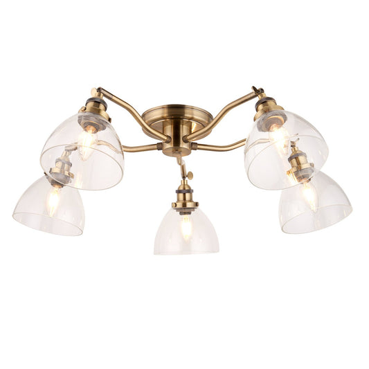 Hansen 5 Ceiling Light - Antique Brass
