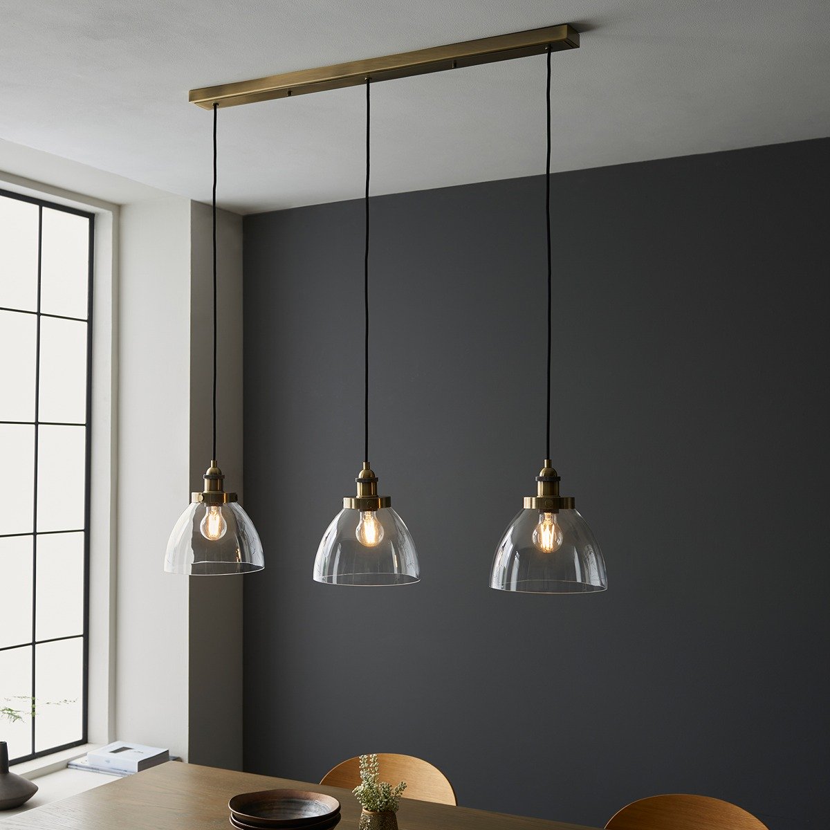 Hansen 3 Pendant Light - Antique Brass