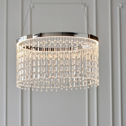 Liliana Crystal Pendant Light - Chrome