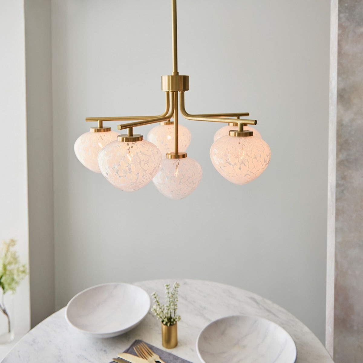 Marlo 6 Light Pendant Light - Satin Brass