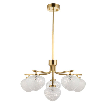 Marlo 6 Light Pendant Light - Satin Brass