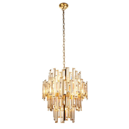 Vivienne 12 Light Pendant Light - Gold/Champagne Crystal