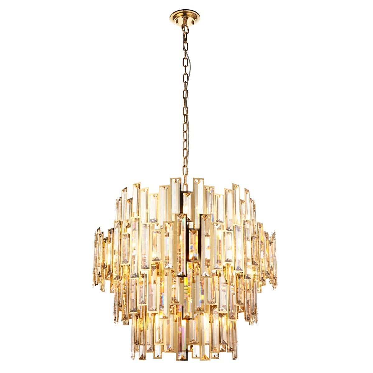 Vivienne 15 Light Pendant Light - Gold/Champagne Crystal