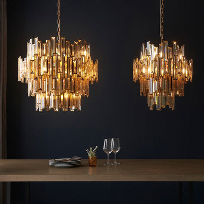 Vivienne 15 Light Pendant Light - Gold/Champagne Crystal
