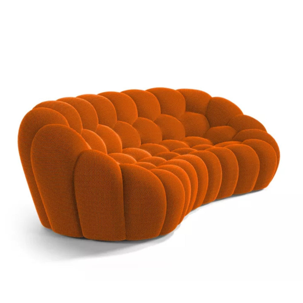 Compressed Bubble Sofa by Lumo in Vibrant Orange: Space-Saving Design