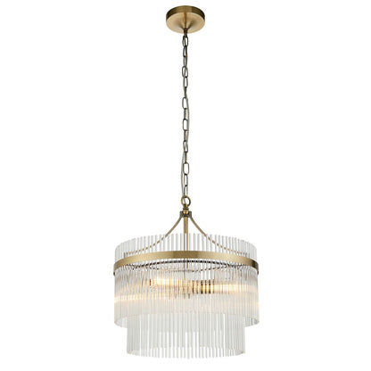 Marietta Glass 3 Pendant Light - Antique Brass