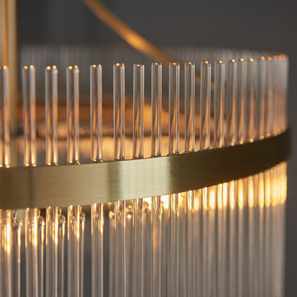 Marietta Glass 3 Pendant Light - Antique Brass