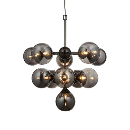 Oscar 11 Pendant Light - Smoked Black & Chrome