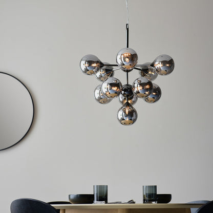 Oscar 11 Pendant Light - Smoked Black & Chrome