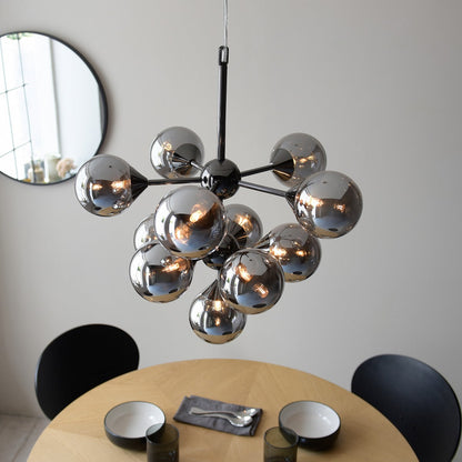 Oscar 11 Pendant Light - Smoked Black & Chrome
