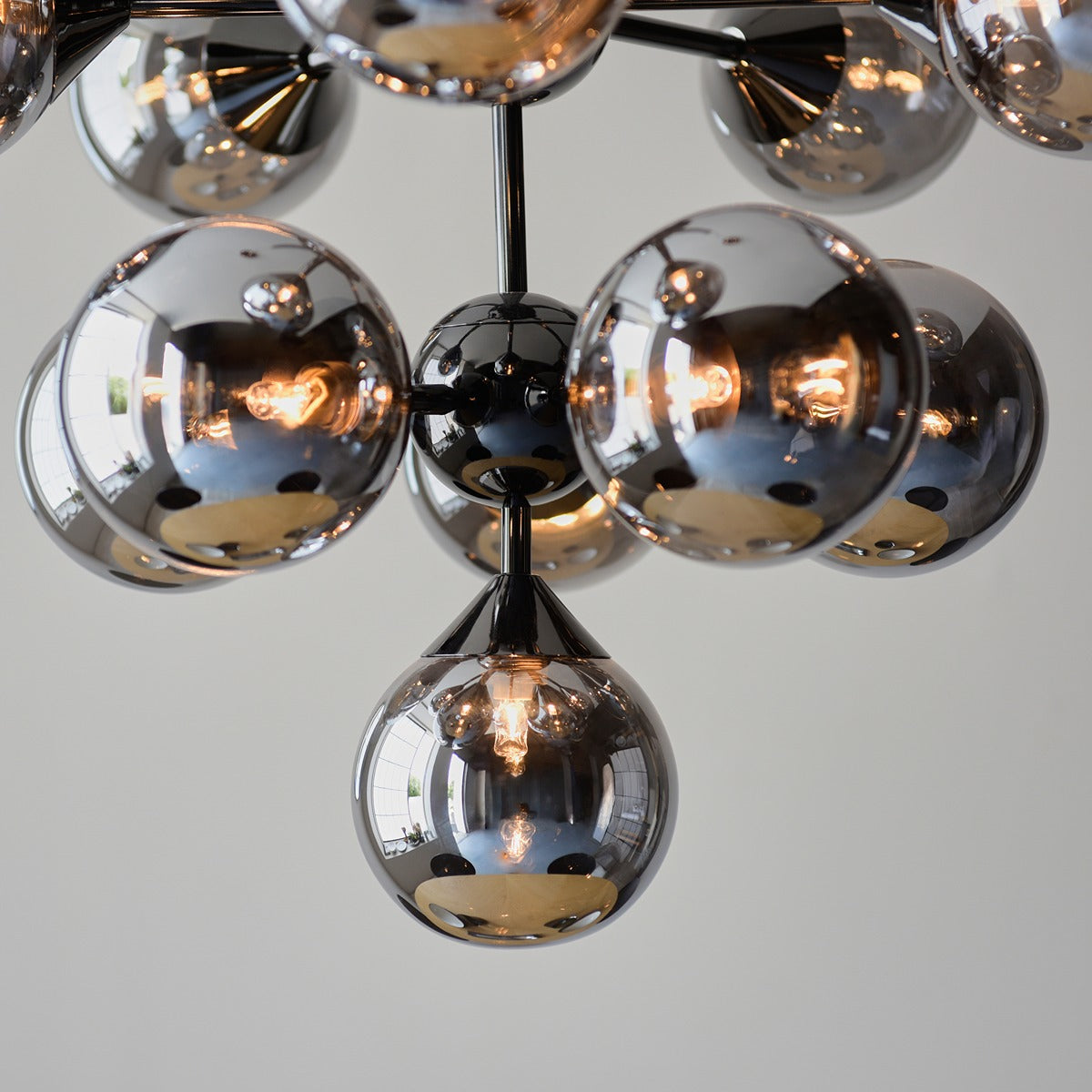 Oscar 11 Pendant Light - Smoked Black & Chrome