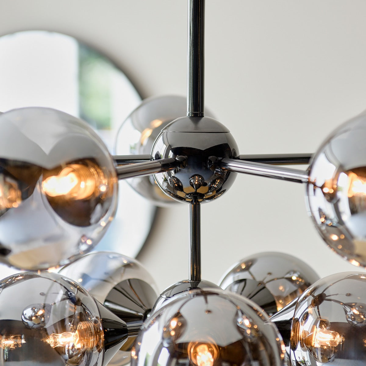Oscar 11 Pendant Light - Smoked Black & Chrome