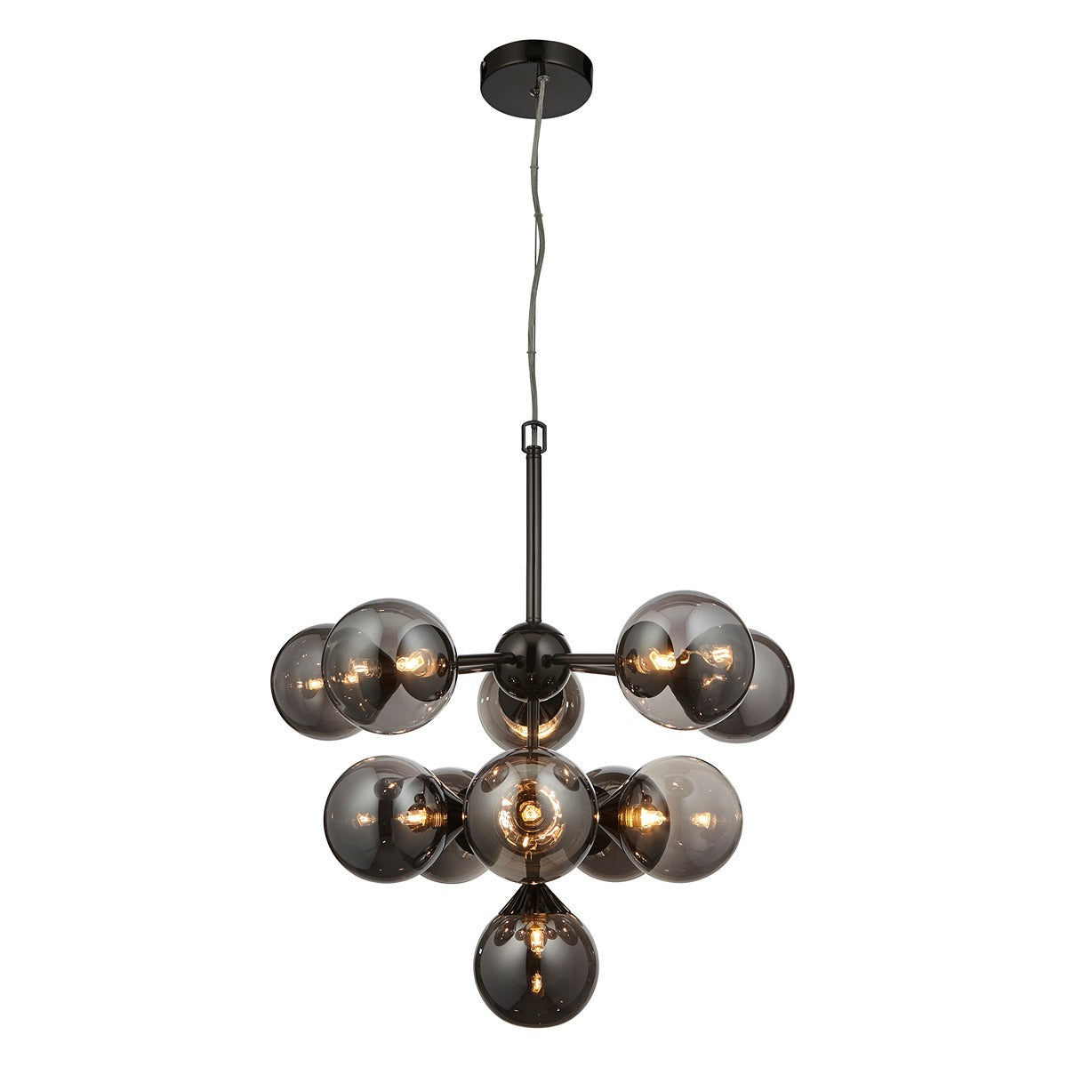 Oscar 11 Pendant Light - Smoked Black & Chrome