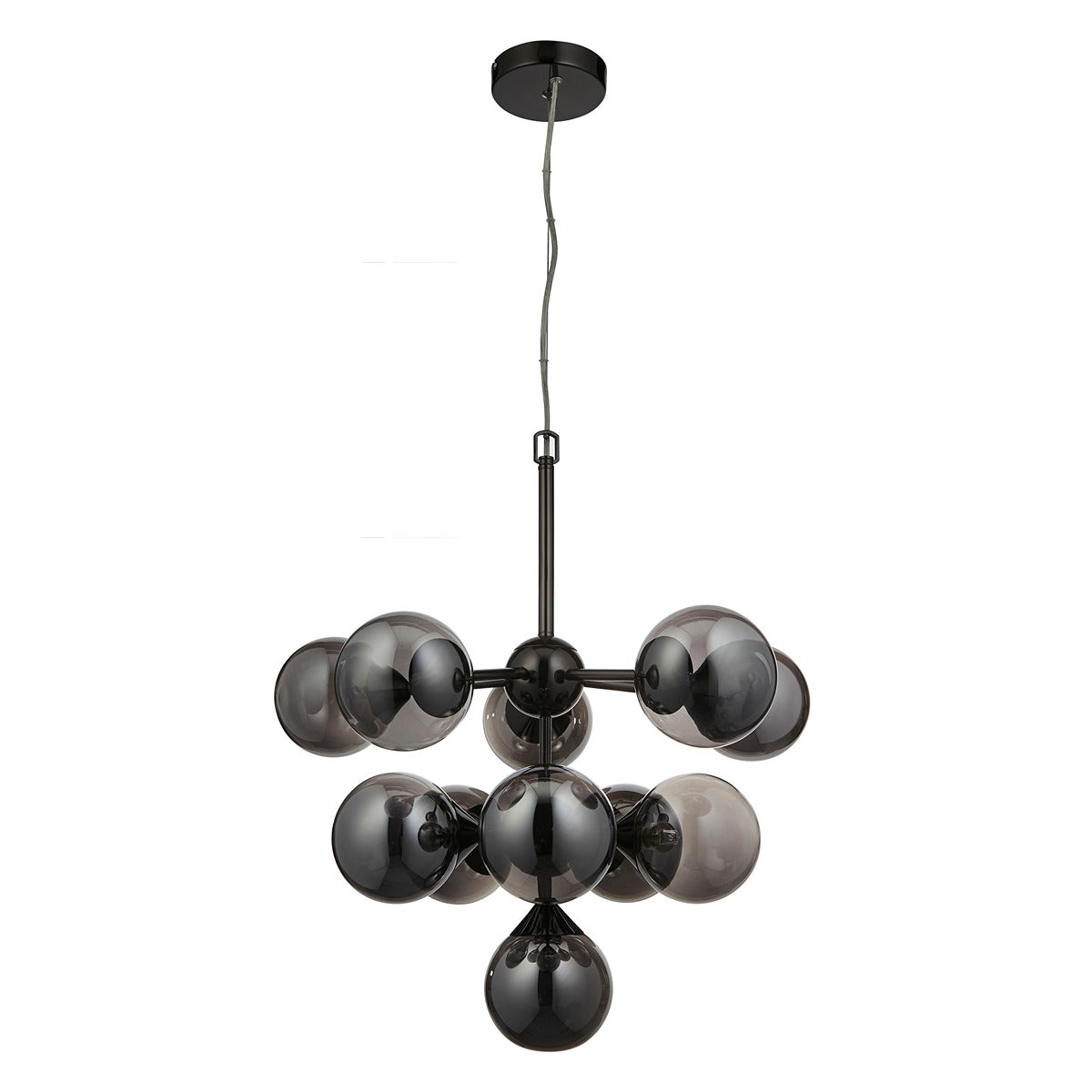 Oscar 11 Pendant Light - Smoked Black & Chrome