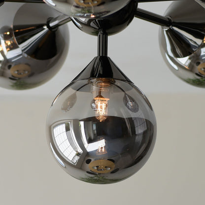 Oscar 6 Ceiling Light - Smoked Black & Chrome