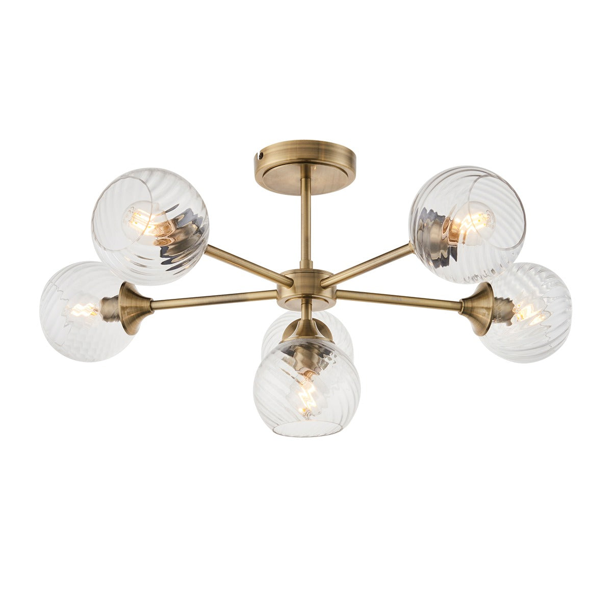 Allegra 6 Ceiling Light - Antique Brass