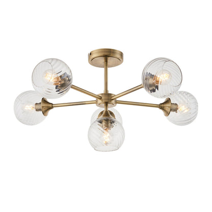 Allegra 6 Ceiling Light - Antique Brass