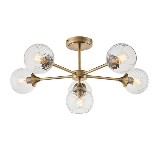Allegra 6 Ceiling Light - Antique Brass