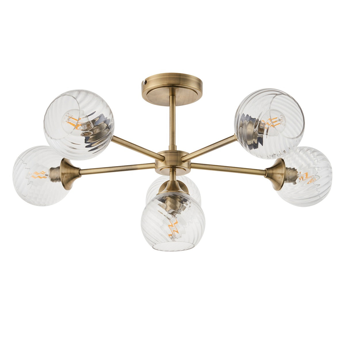Allegra 6 Ceiling Light - Antique Brass