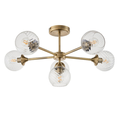 Allegra 6 Ceiling Light - Antique Brass