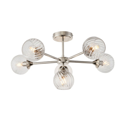 Allegra 6 Ceiling Light - Bright Nickel
