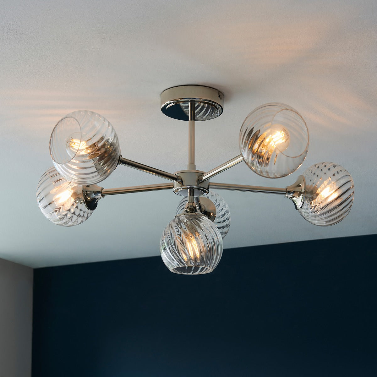 Allegra 6 Ceiling Light - Bright Nickel