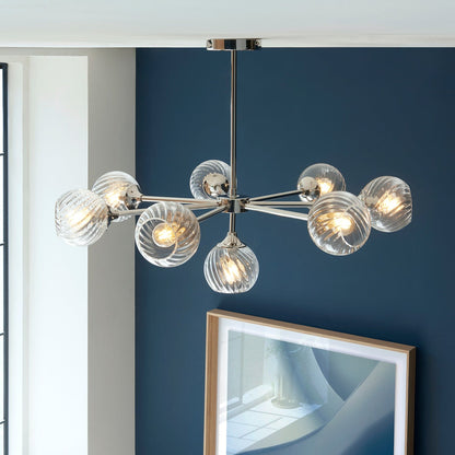 Allegra 8 Pendant Light - Bright Nickel