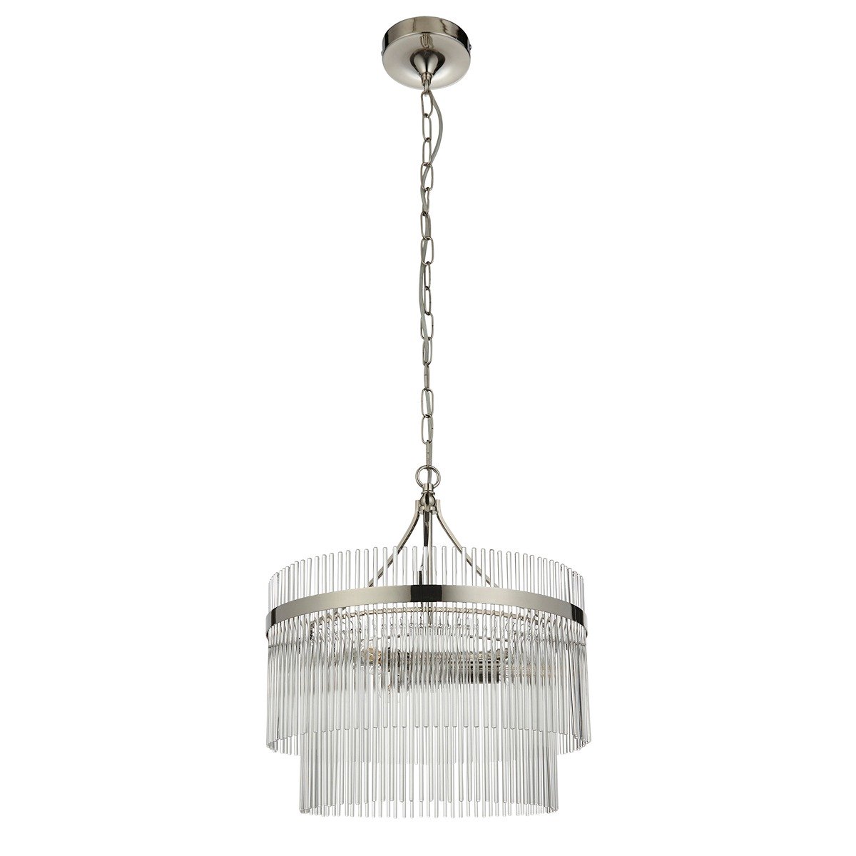 Marietta Glass 3 Pendant Light - Bright Nickel